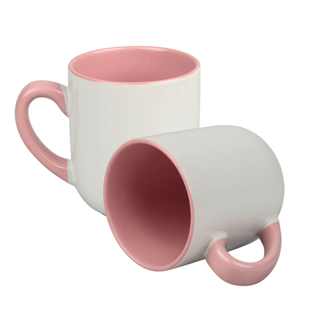 Coffee mug for sublimation with colour handle and inside